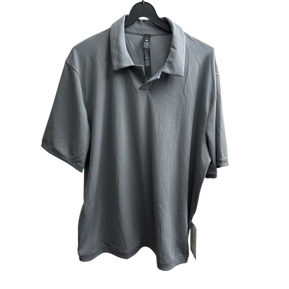 Lululemon Textured Mesh Polo Shirt Large Solar Grey Oversized No-Stink Zinc New - Picture 1 of 4